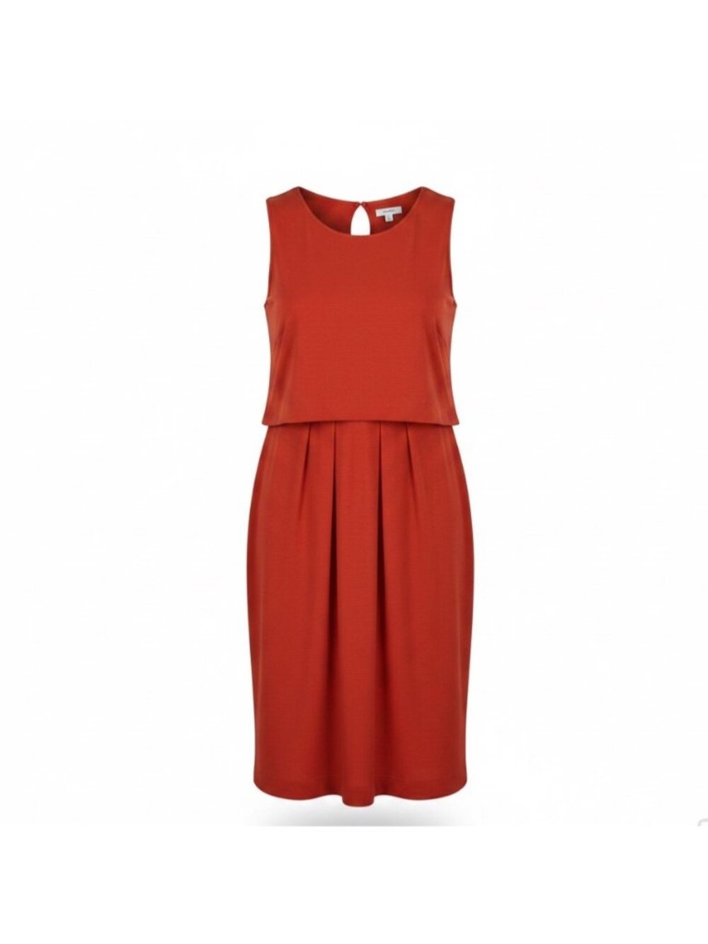 Ann Taylor Womens Red Polyester & Spandex Sleeveless Sheath Midi Dress Size 10